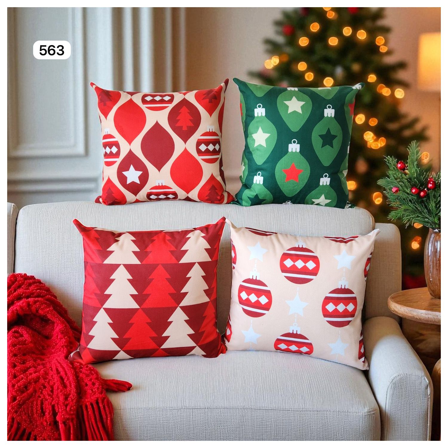 Cojines Navidad Set X 4 Incluye Relleno