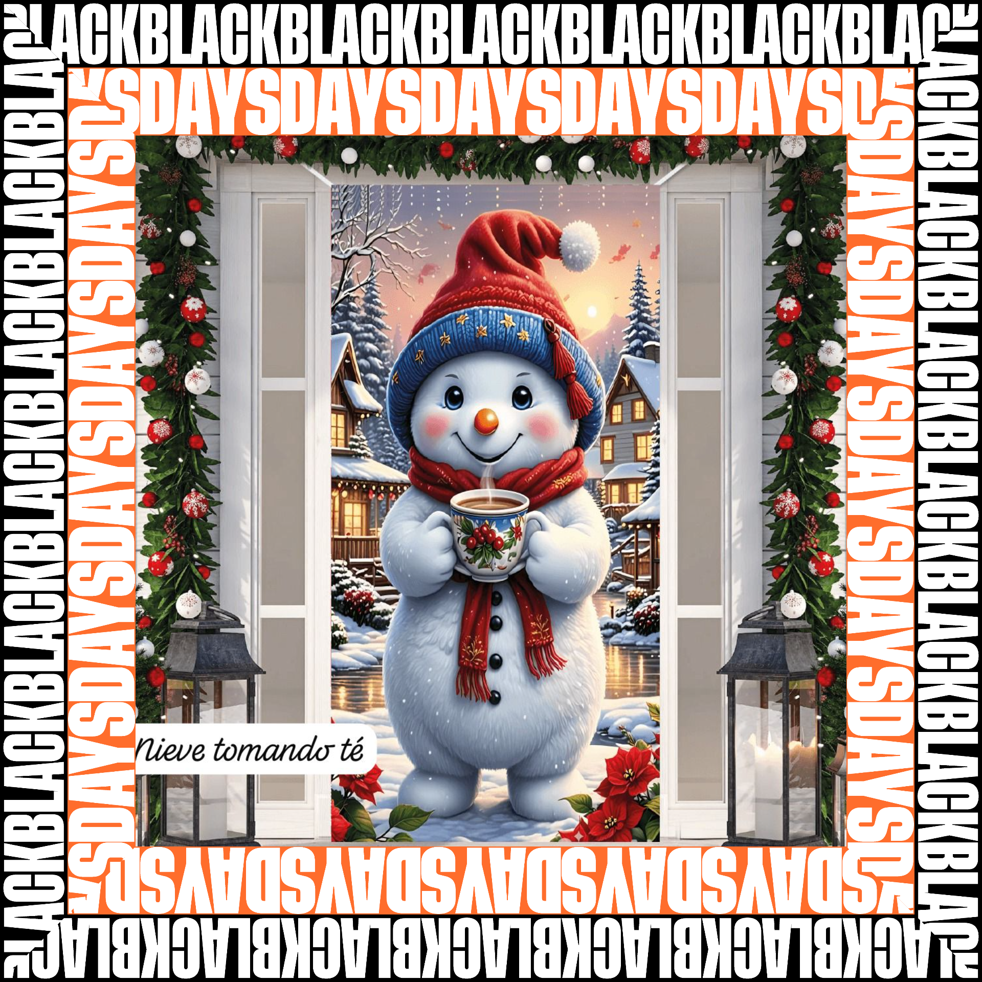 FORRO FUNDA NAVIDEÑA PARA PUERTA