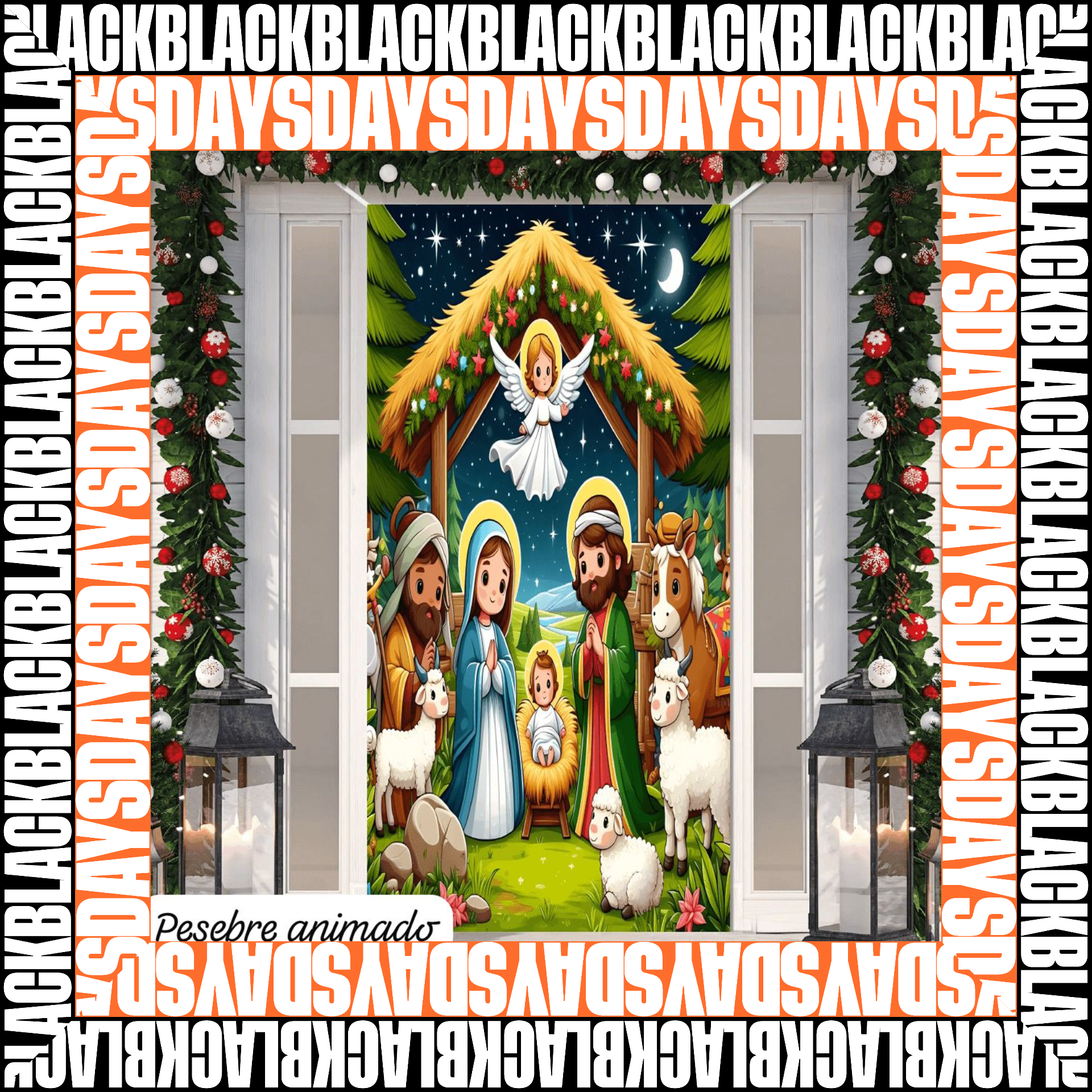 FORRO FUNDA NAVIDEÑA PARA PUERTA