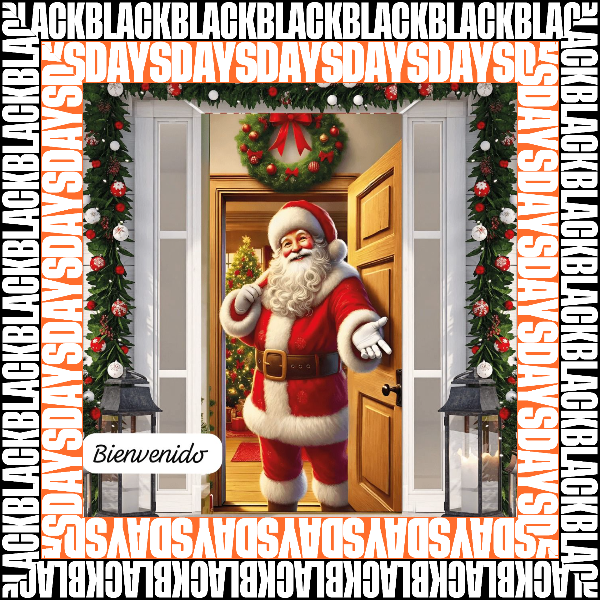 FORRO FUNDA NAVIDEÑA PARA PUERTA