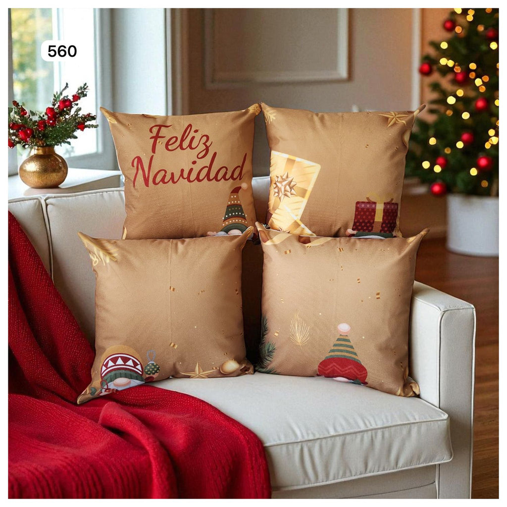 Cojines Navidad Set X 4 Incluye Relleno