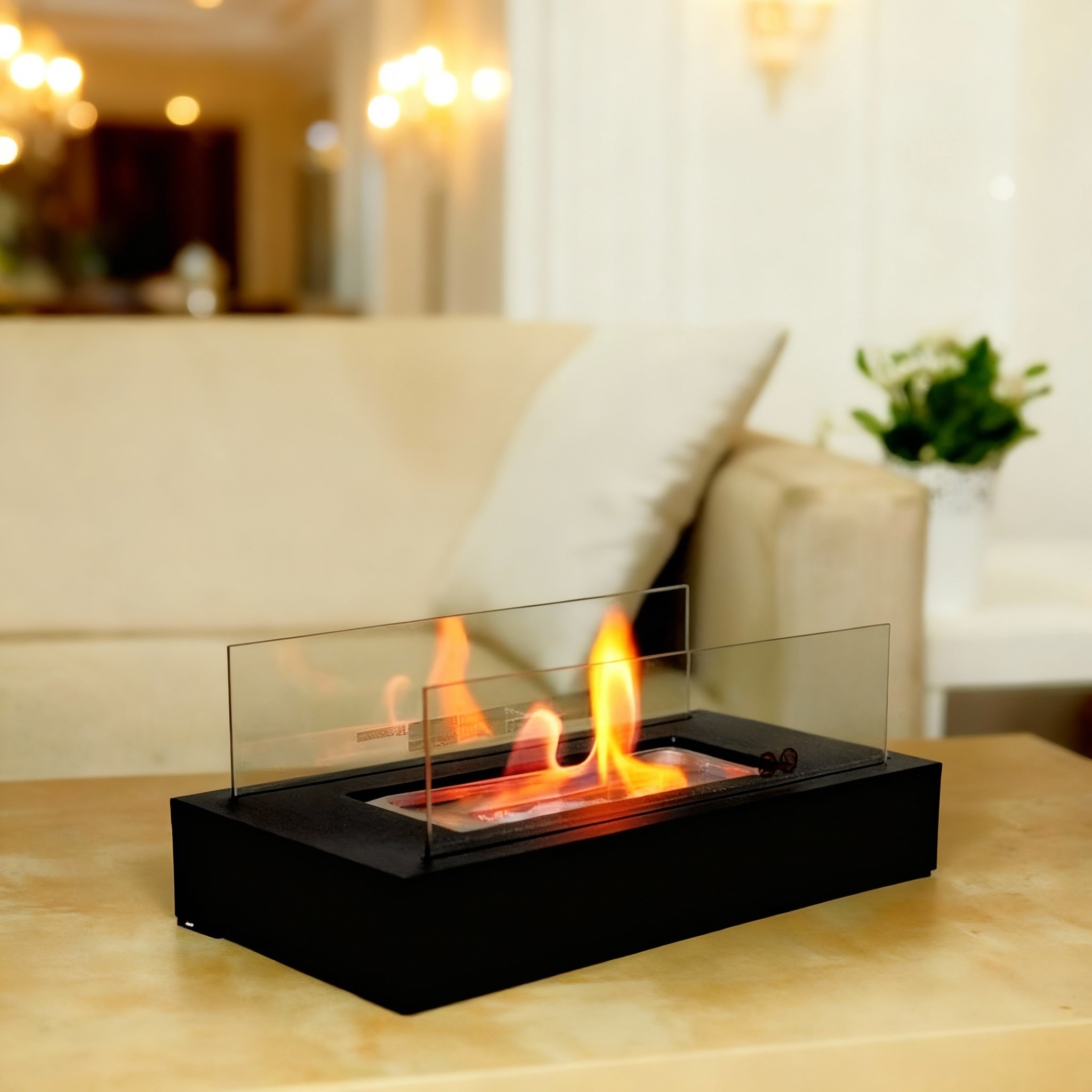 Chimenea de Bioetanol de Mesa "Llama Pura": Diseño, Calidez y Sostenibilidad